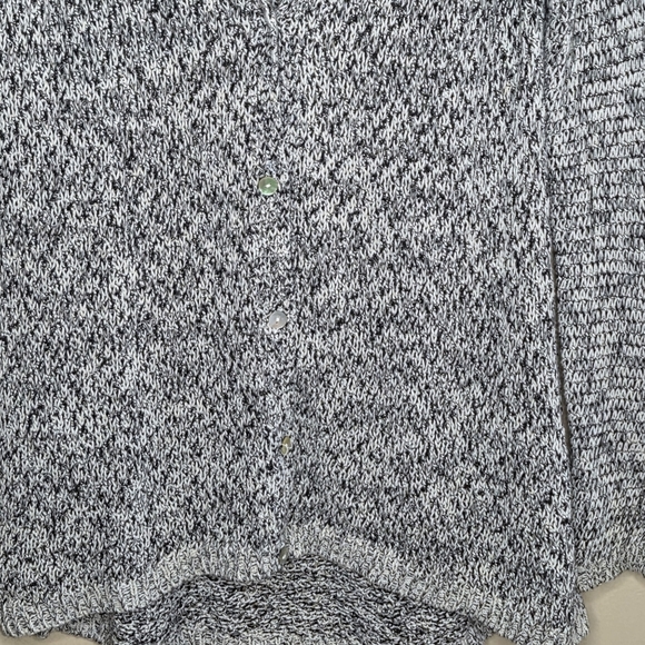 Joan Vass | Marled Gray V-neck Button Front Cardigan Sweater Size Small - Picture 3 of 5
